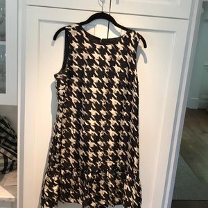 J. Crew houndstooth flutter hem sleeveless dress